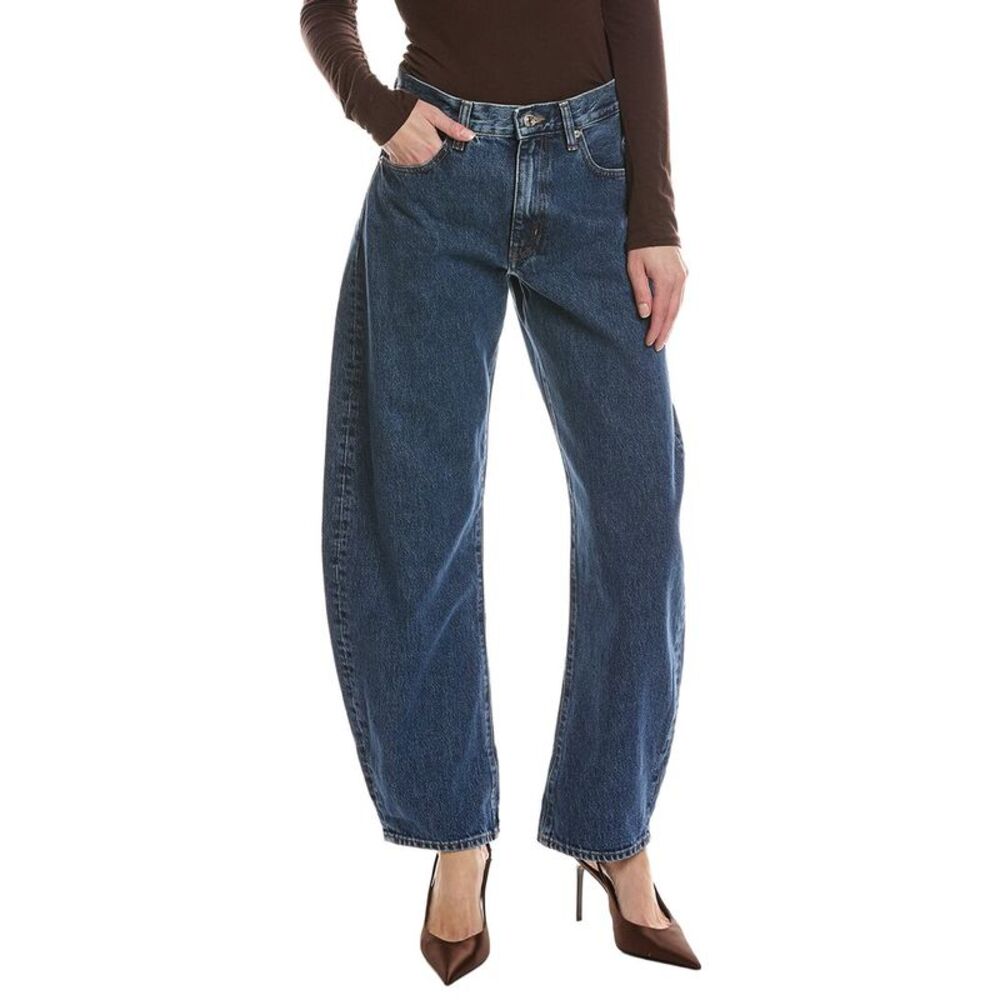 Frame Denim Womens Frame The Bubble Lavish Barrel Leg Jean, Blue